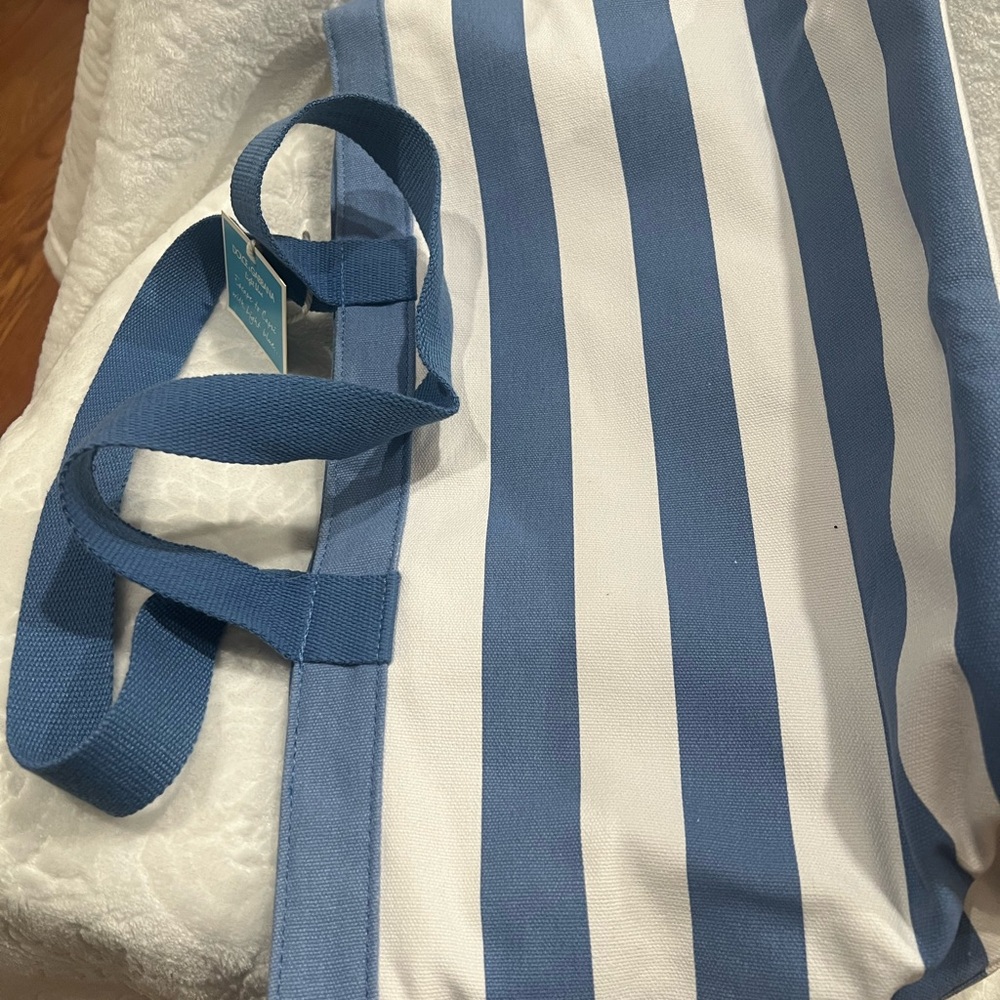 Dolce & Gabbana Navy and White Striped Tote - Picture 4 of 8